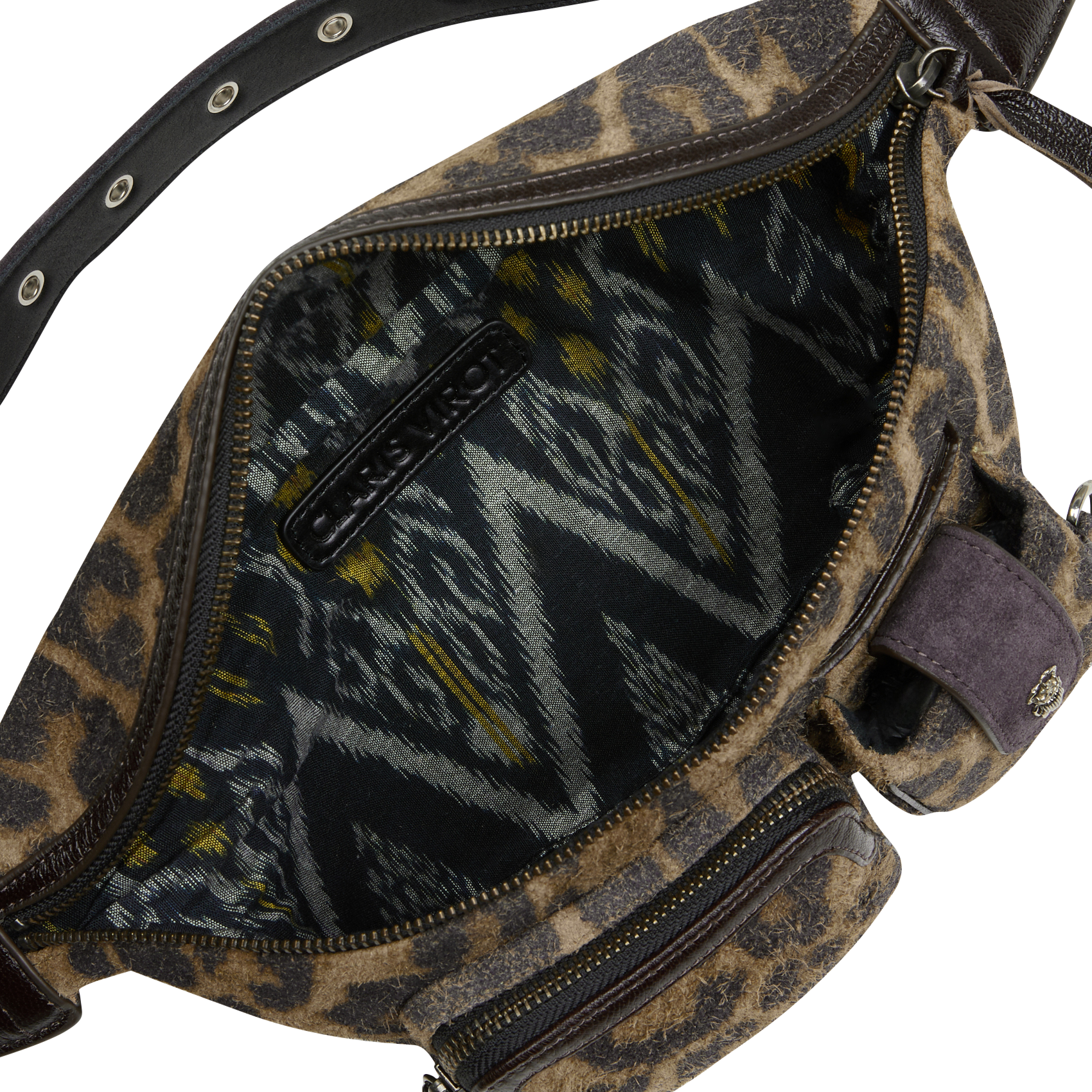 ROMEO - Sac banane en cuir imprimé | Marron