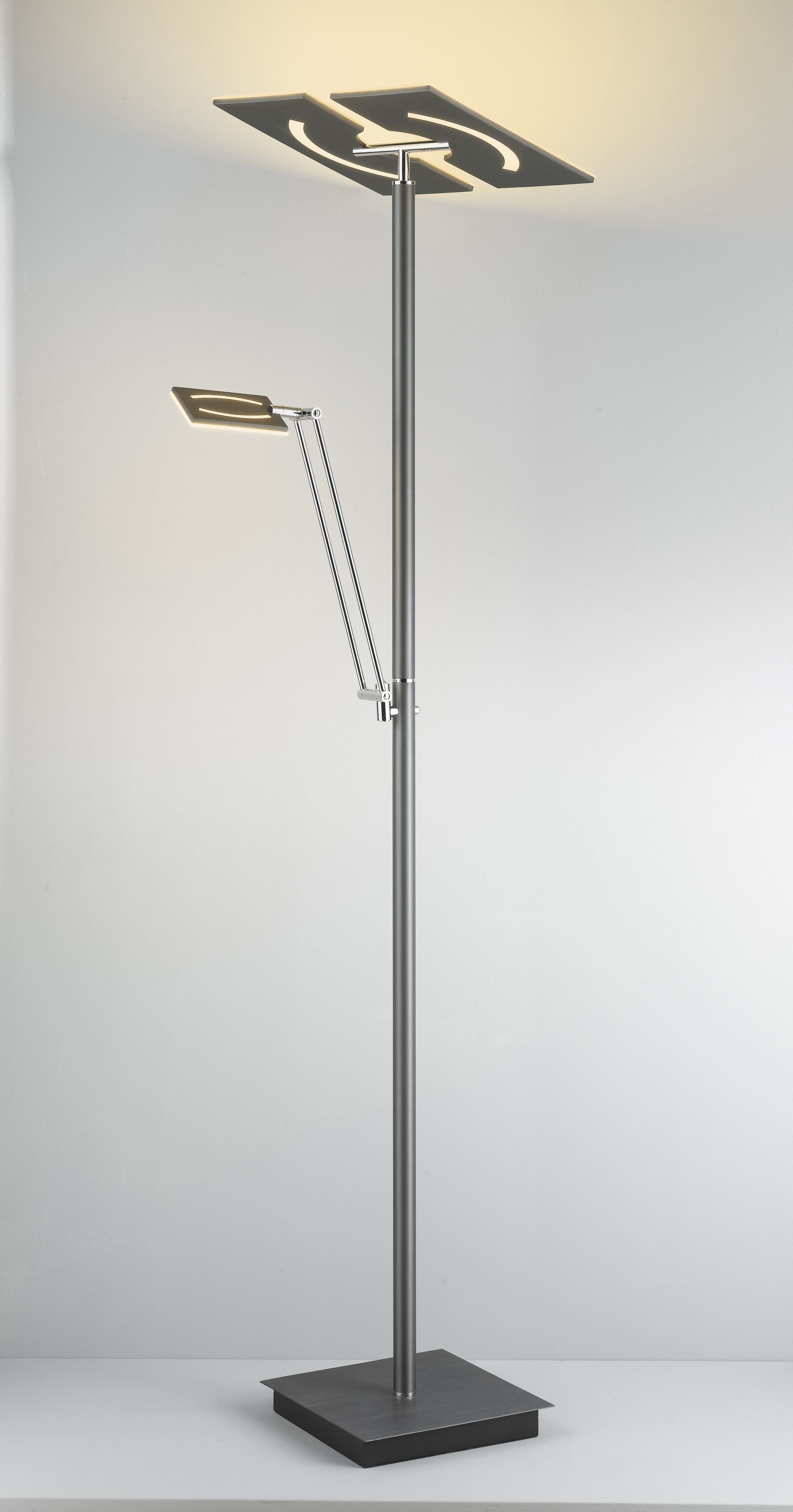 MONDO LED Deckenfluter mit Leselampe MATEO anthrazit