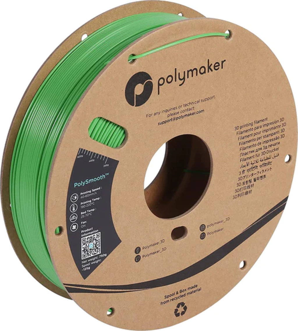 Polymaker  PolySmooth Shamrock Green, 1,75 mm (750 g)    PVB basiertes Filament für glänzende Ideen ohne sichtbare Layer in Grün