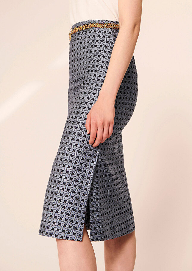 Jupe Joasbleue en jacquard