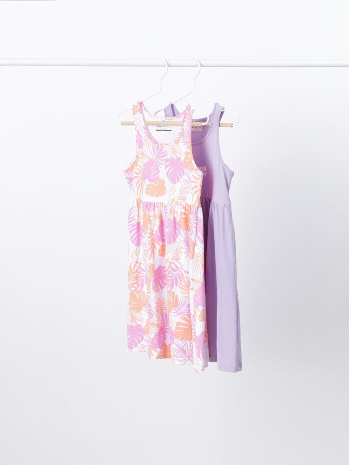 Conjunto com 2 vestidos estampados - Lilás