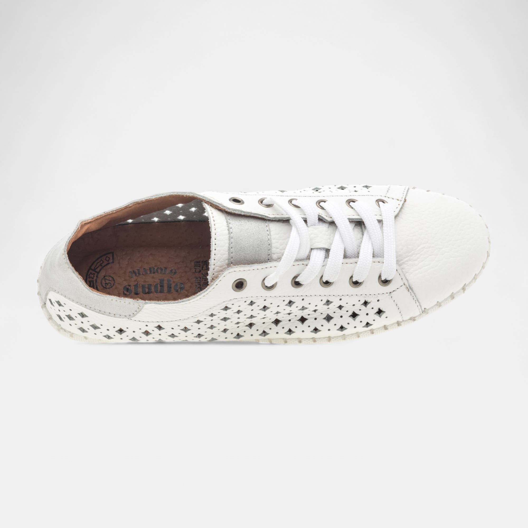 Baskets basses Femme en cuir blanc