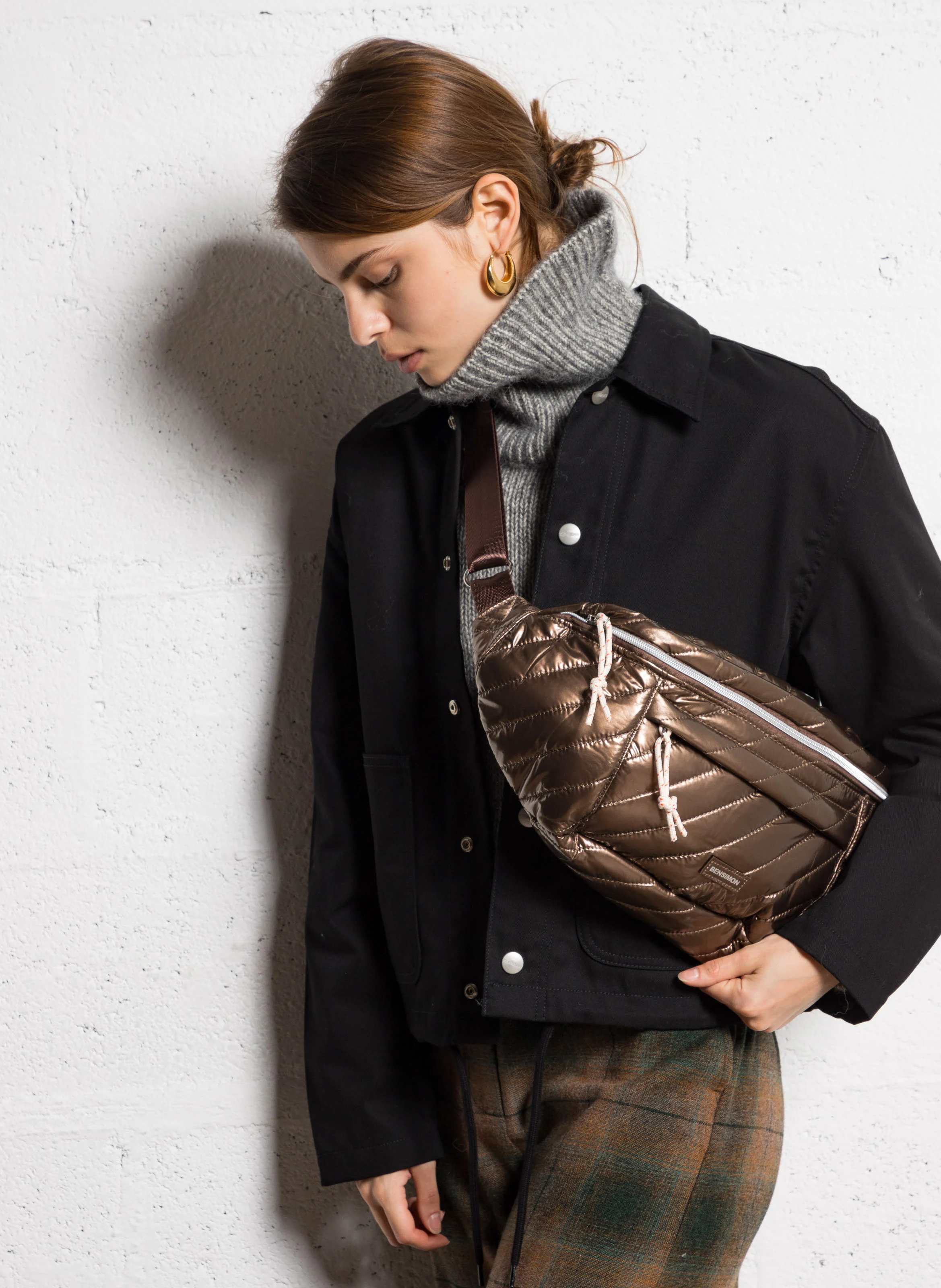 MANHATTAN - Sac banane matelassé| Marron
