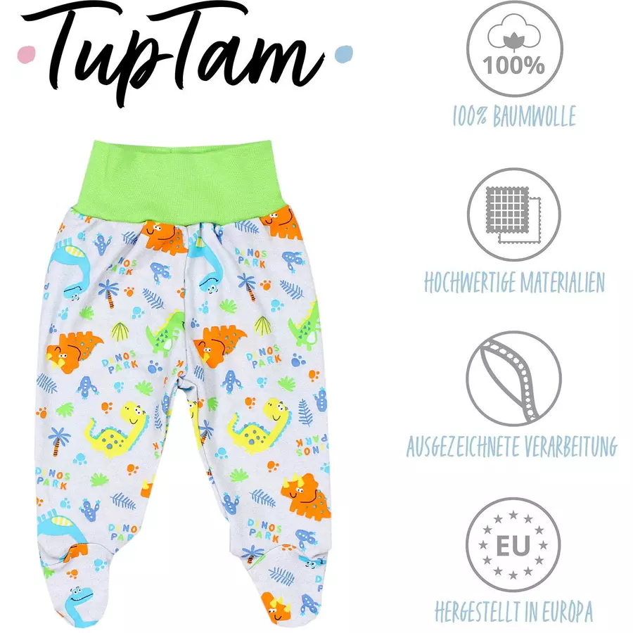 TupTam Baby Hose mit Fuß 5er Pack grünbeige
