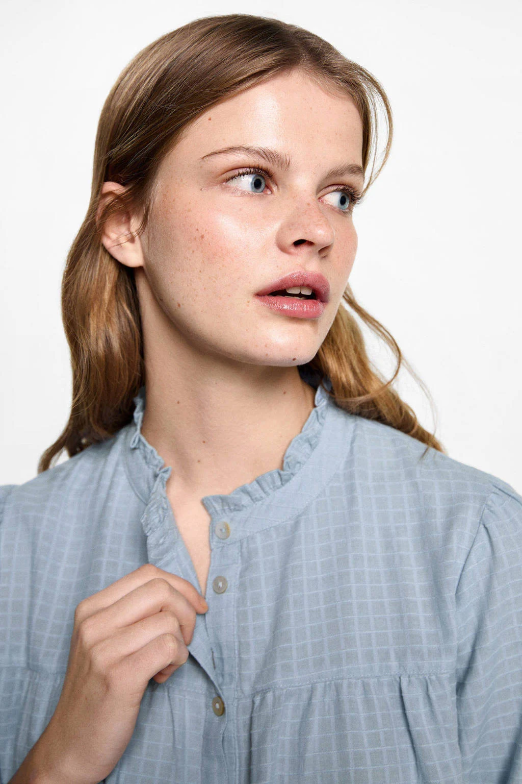 MANGO TEEN blouse lichtblauw