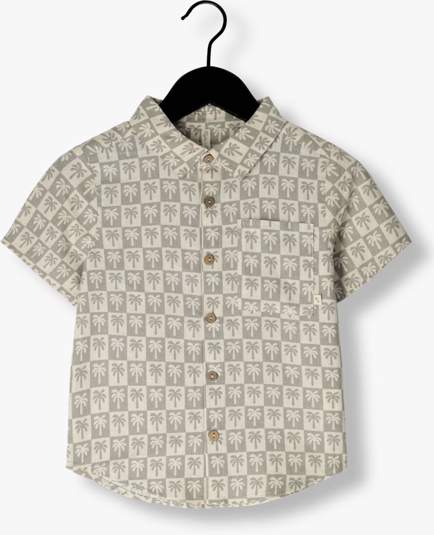 RYLEE + CRU taupe rylee + cru casual overhemd collared short sleeve shirt palm check