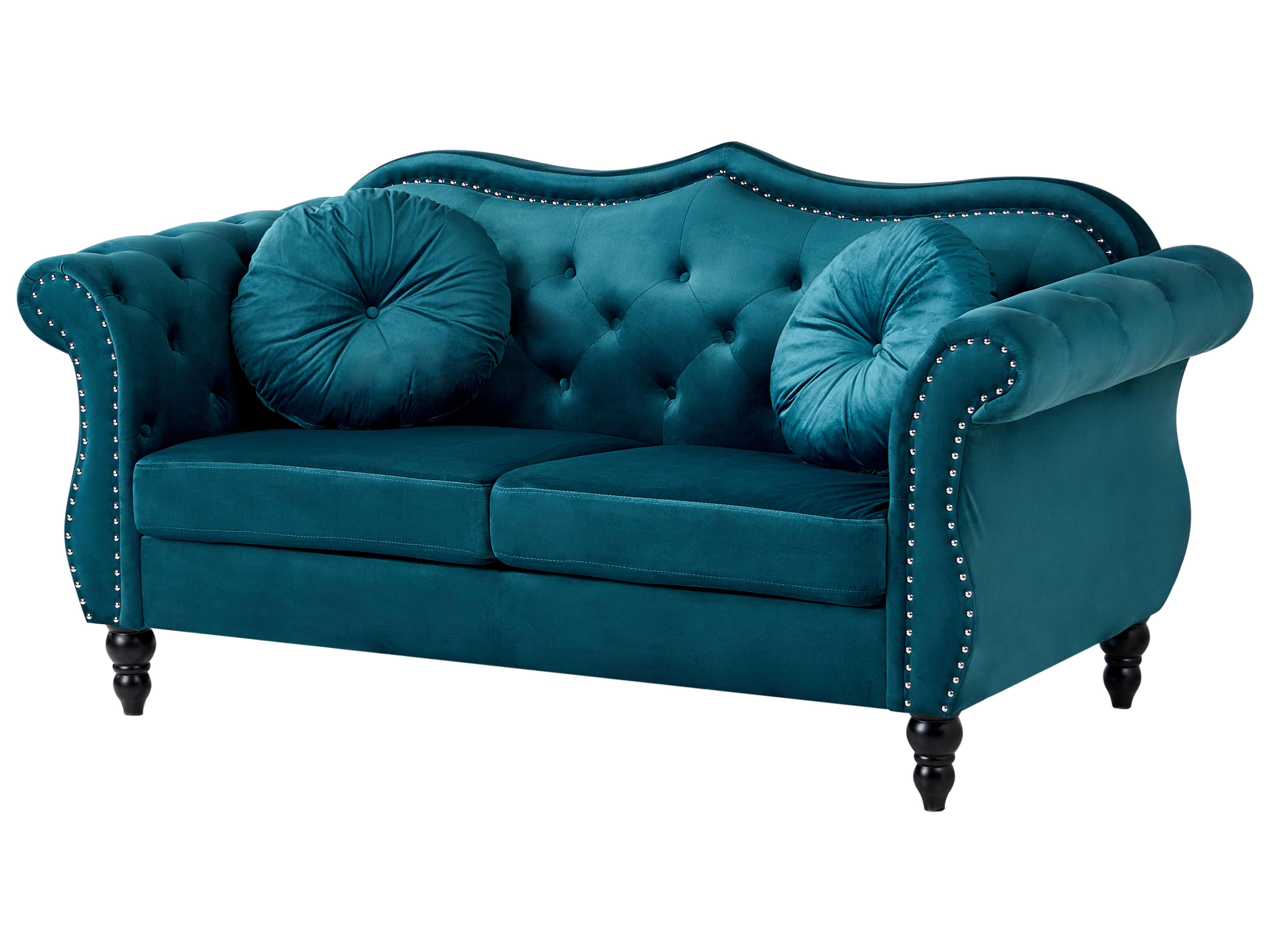 Bankenset 5-zits SKIEN Fluweel Groenblauw