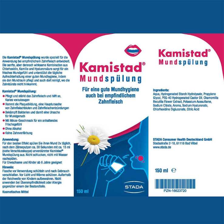 Kamistad® Mundspülung bei Zahnfleischentzündungen und Aphten, 150 ml