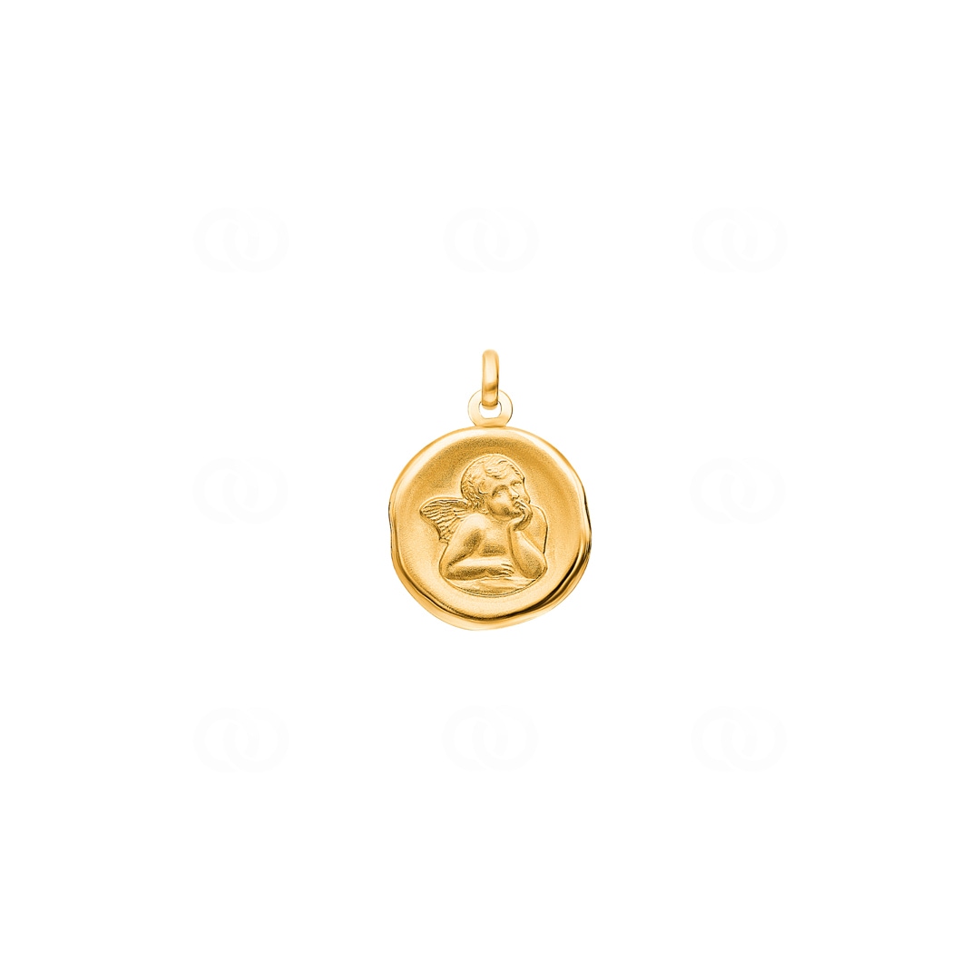 Anhänger 750/18 K Gelbgold Schutzengel 19mm