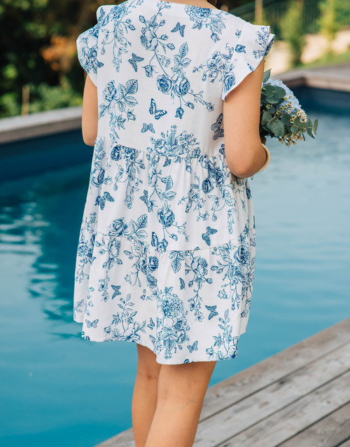 Céleste - DAHLIA - Blanc / Bleu