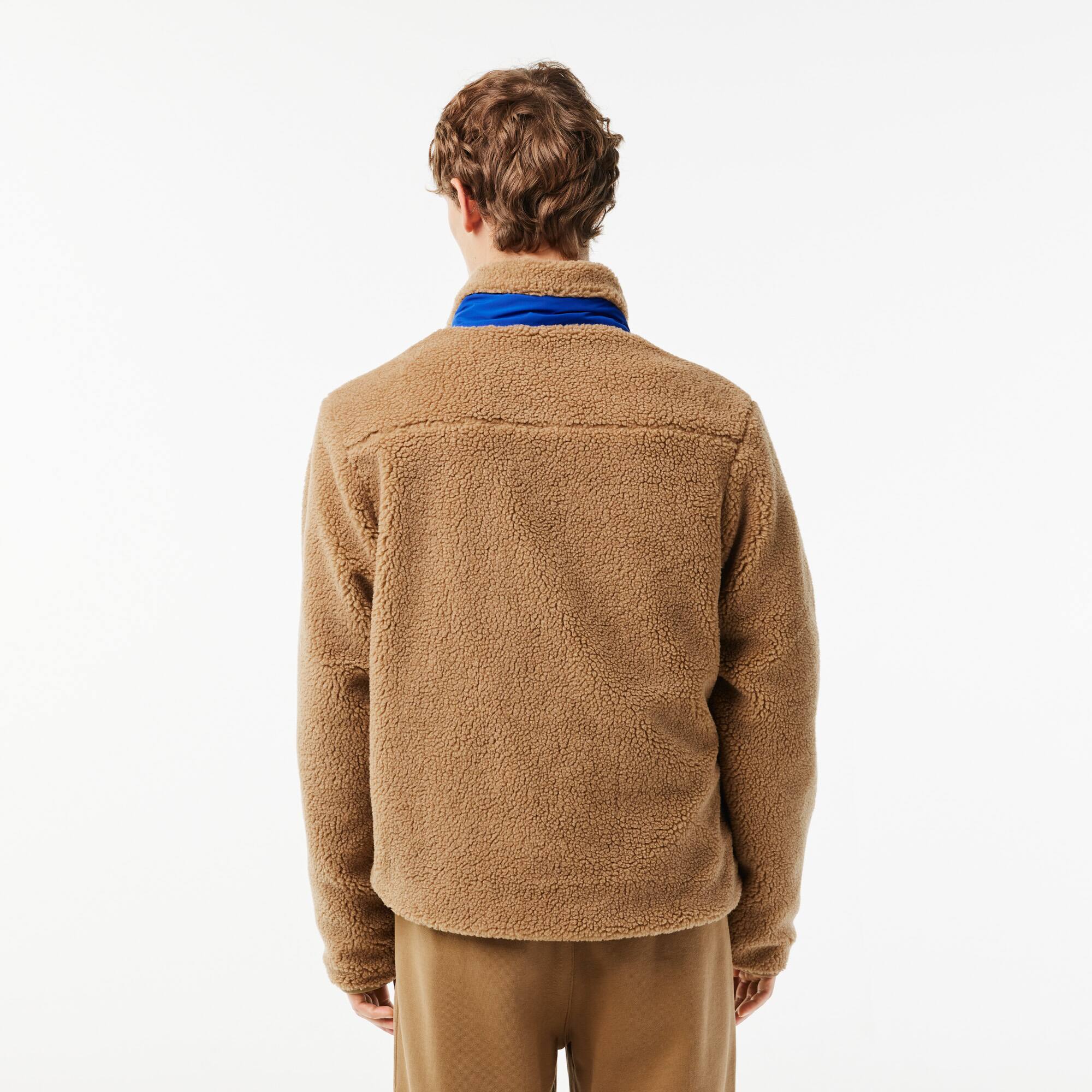 Teddyjacke Colourblock-Jacke aus Fleece Jacken & Mäntel - Braun - Lacoste - Herren