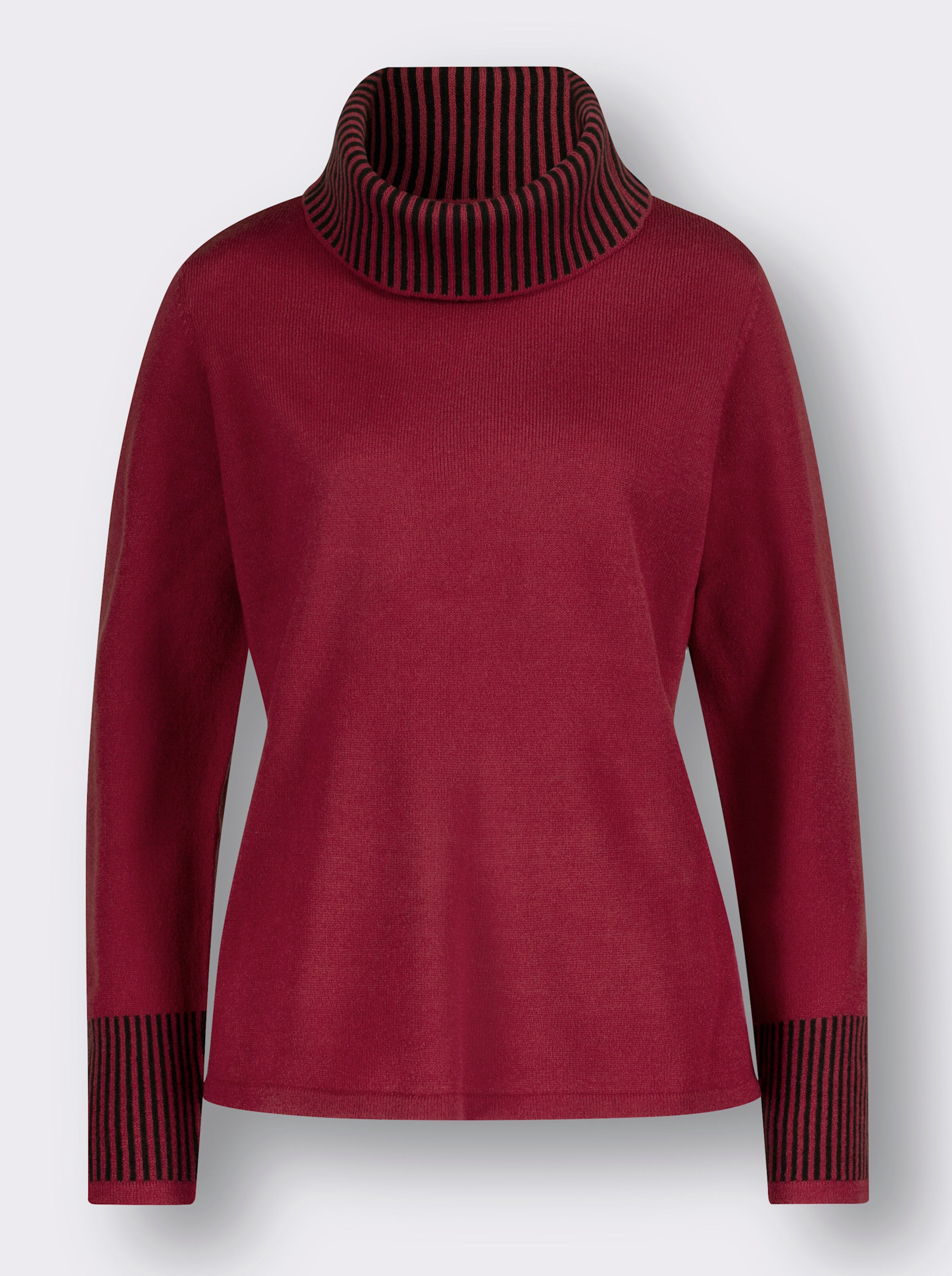 Rollkragenpullover mit Streifen-Muster