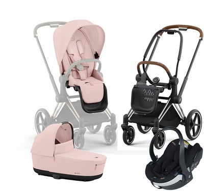 Cybex Priam Duovogn inkl. BeSafe iZi Go Modular X2, Peach Pink/Chrome Brown