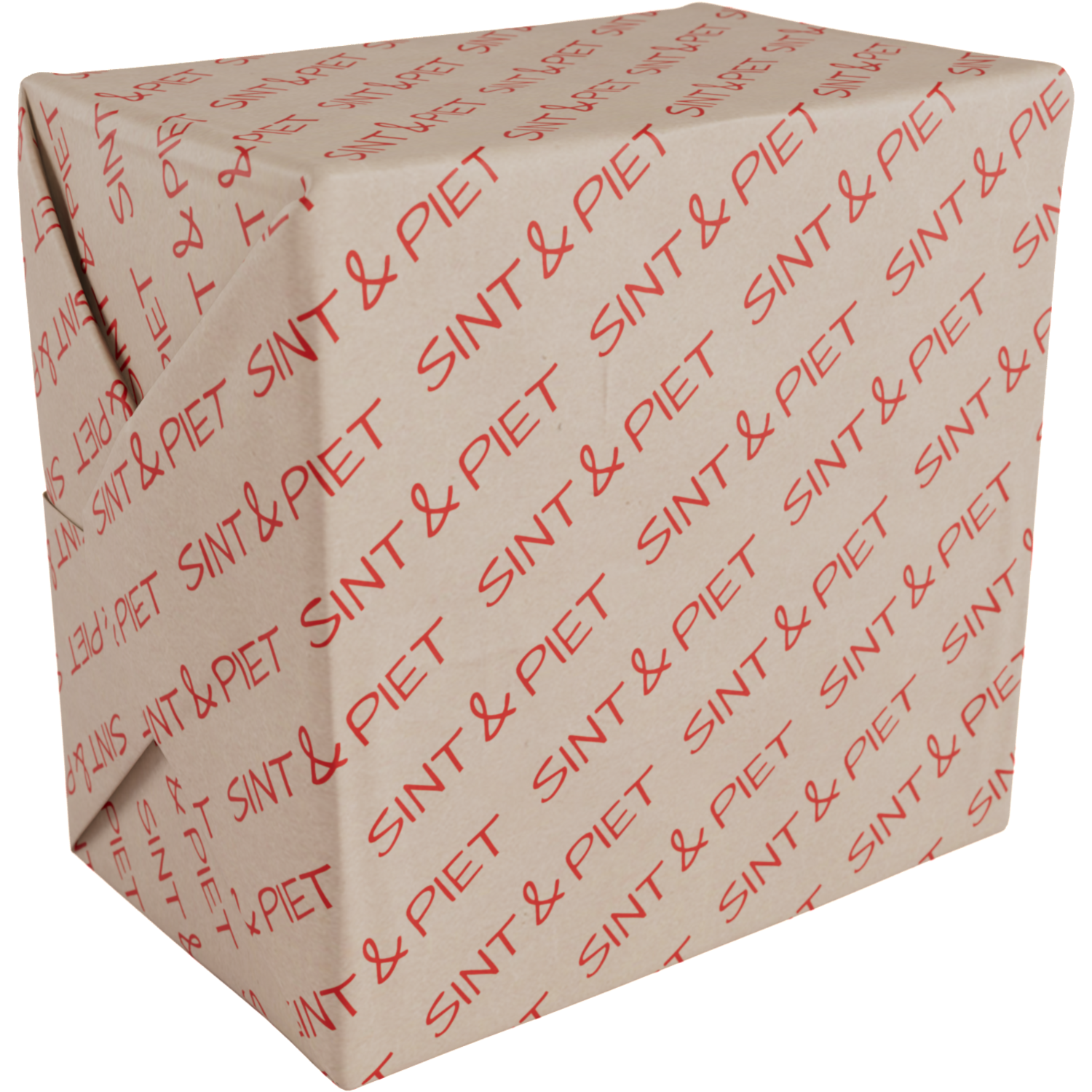 Cadeaupapier, 30cm, 200m, 70gr/m², Sint & Piet, bruin/rood