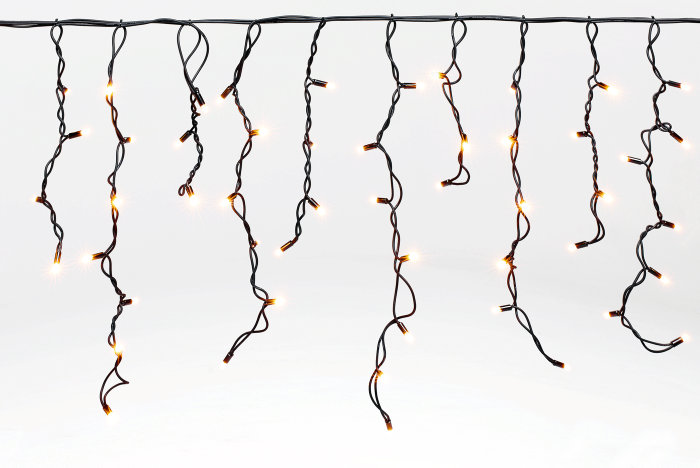 PRO lyskæde m/istapper 100 LED varm hvid 1,9 meter