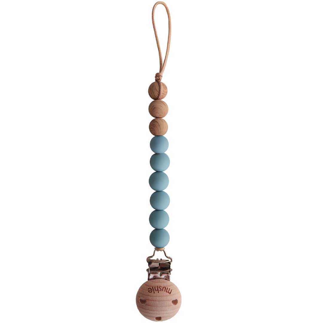 Mushie speenketting eva - cadet blue