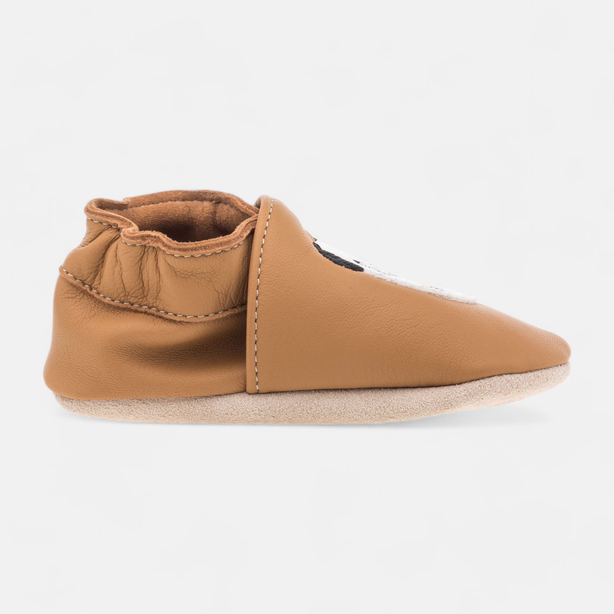 Baskets basses Bébé garçon en cuir cognac