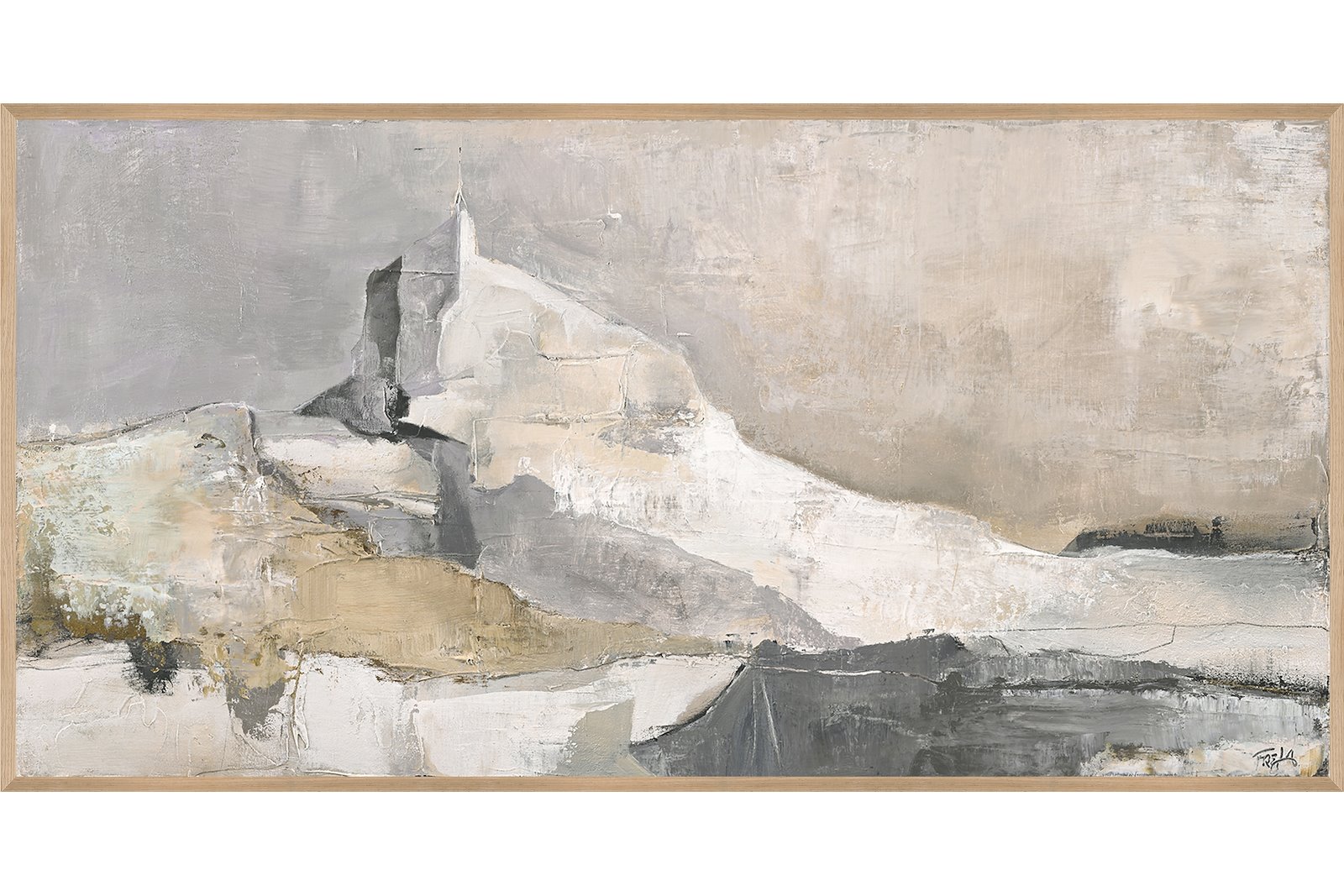Nordic Shapes bilde Maleri 70x140 cm, med eik ramme