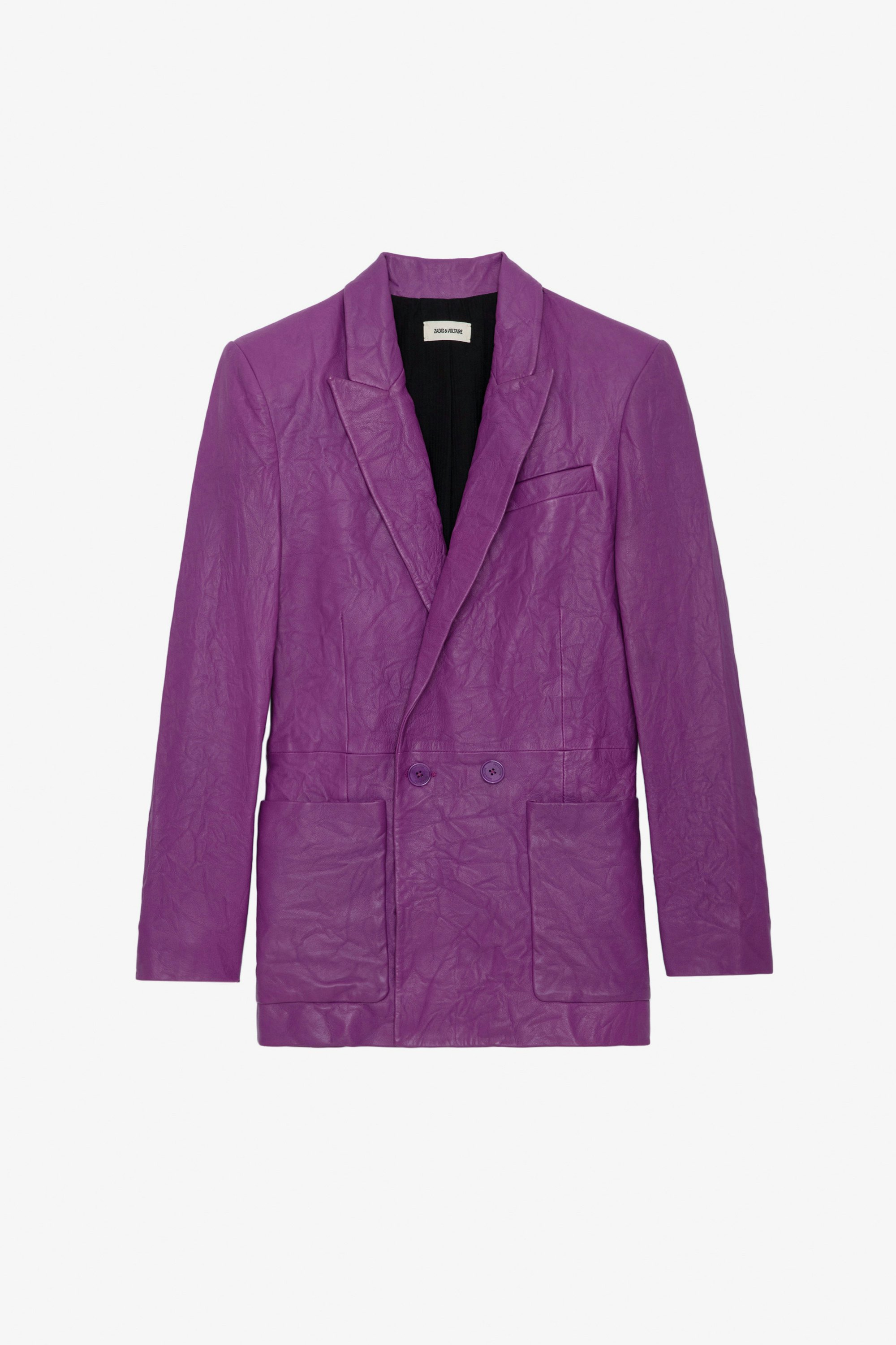 Blazer Visko Cuir Froissé
