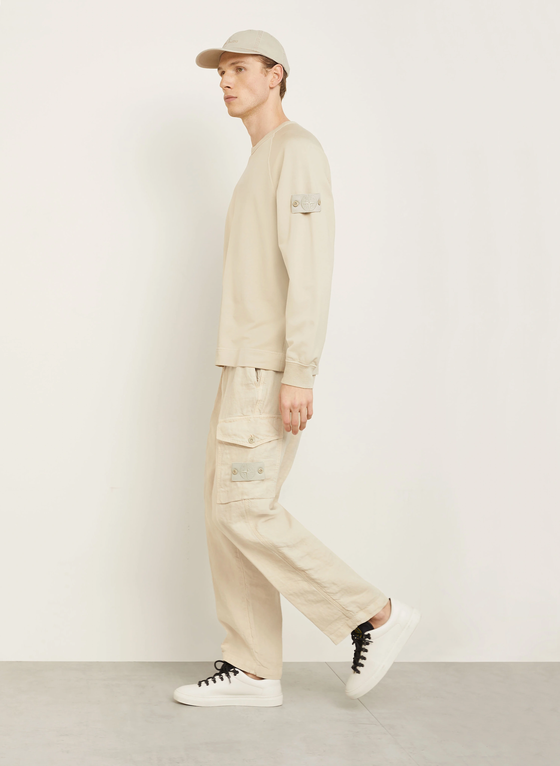 STONE ISLAND Cargohose GHOST Regular Fit aus Leinen