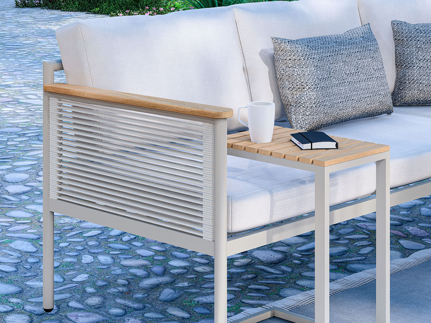 Eck-Lounge Hanna mit Lounge-Tisch