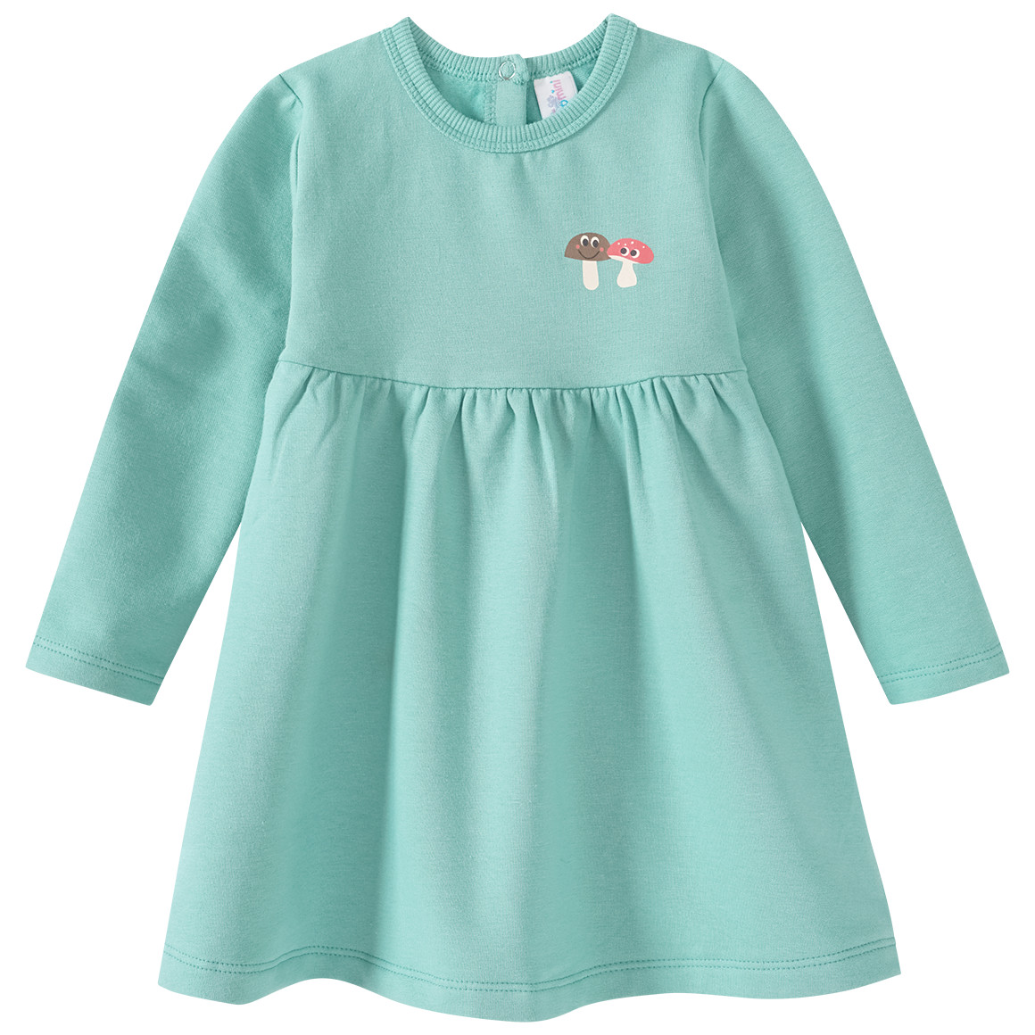 Topomini Baby Sweatkleid und Leggings im Set helltürkis / creme