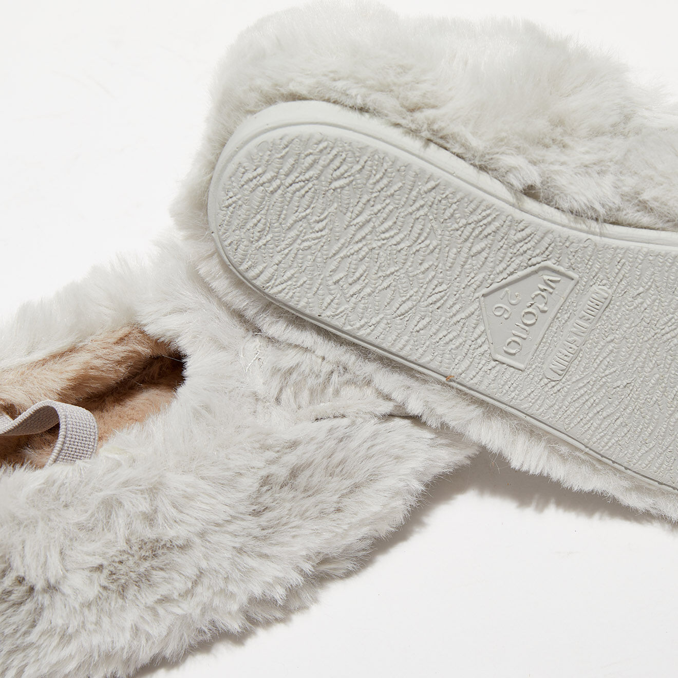 Victoria Chaussons Lapin en fausse fourrure gris