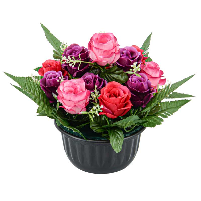 Coupe de fleurs artificielles roses