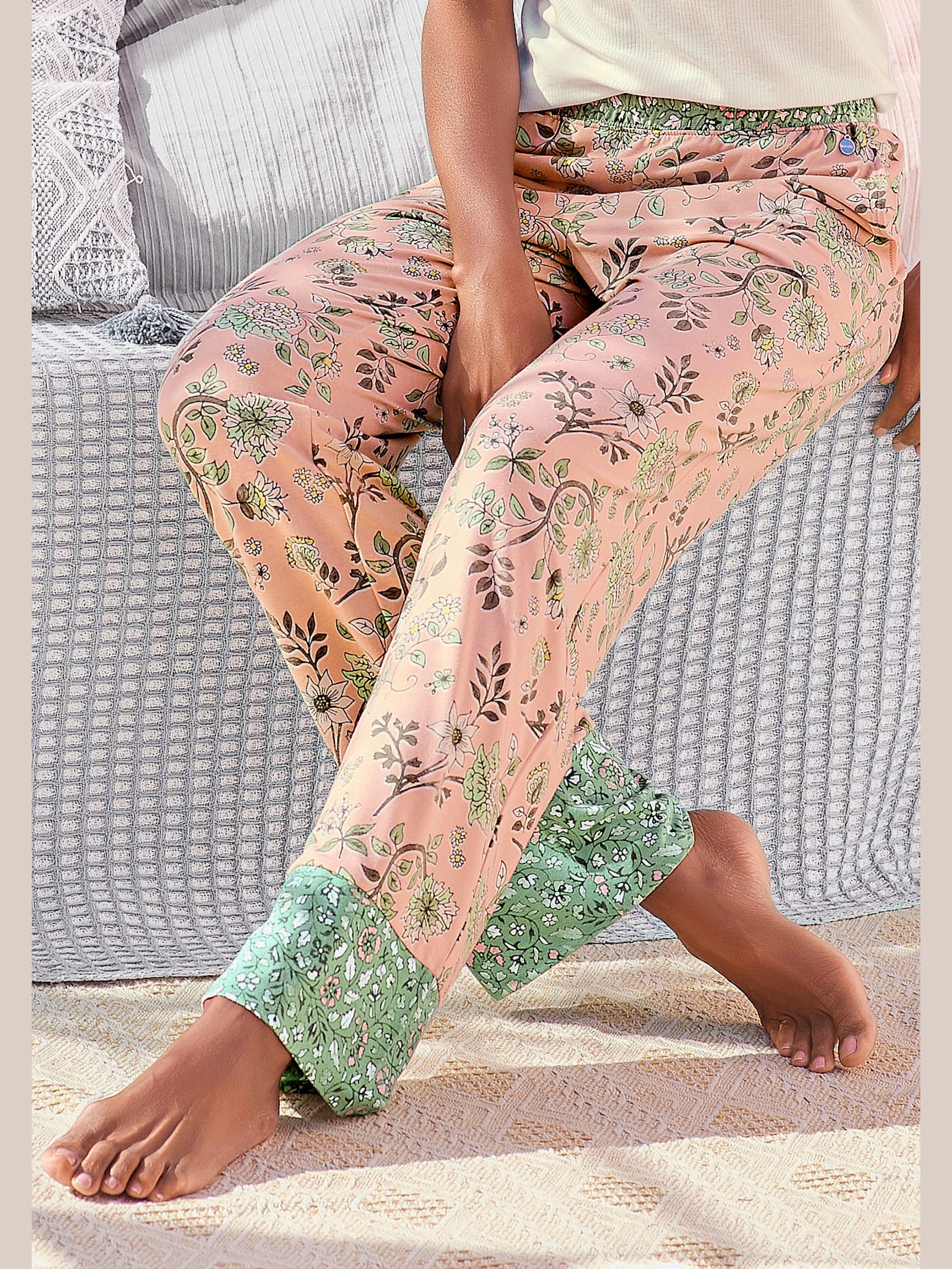 Pantalon de nuit pantalon de pyjama fantaisie avec imprimé floral