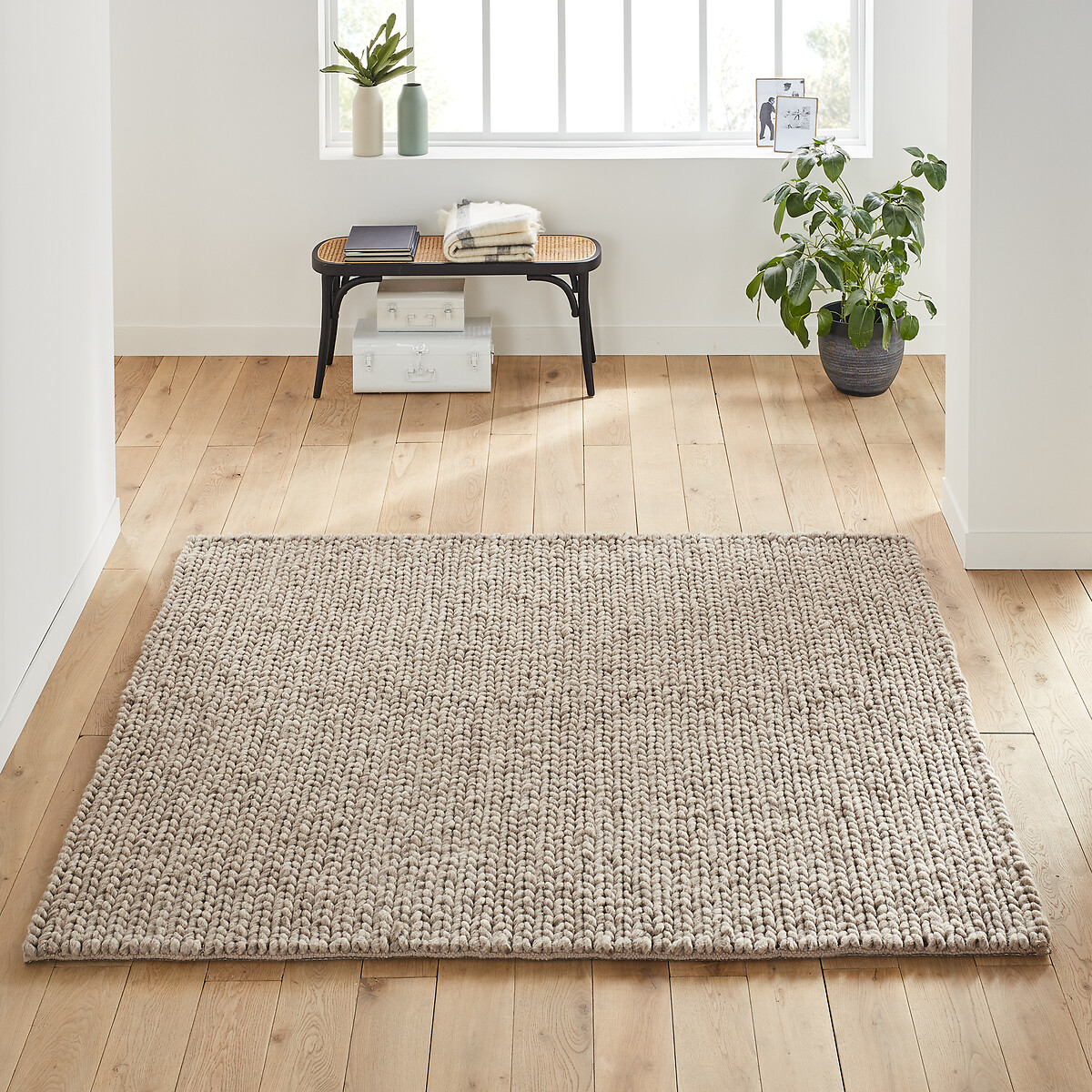 LA REDOUTE INTERIEURS<br>Tapete quadrado de lã com efeito jersey, Diano