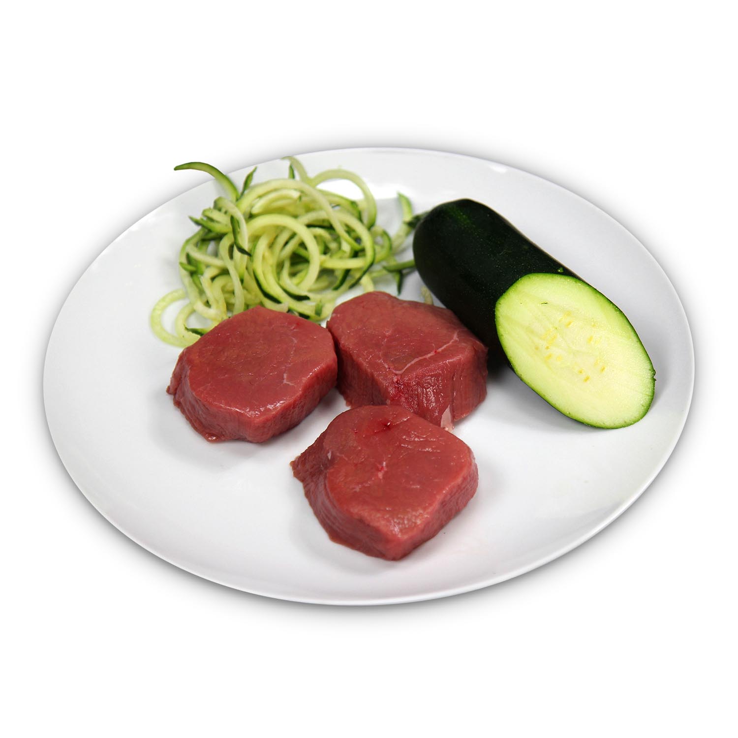 vorzügliches Kalb an gedämpfter Zucchini