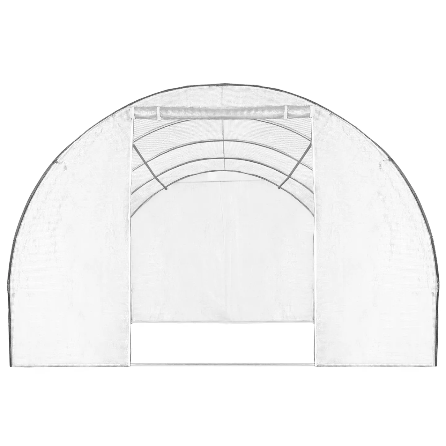 Serre tunnel de jardin 12M² blanche relevable avec moustiquaire