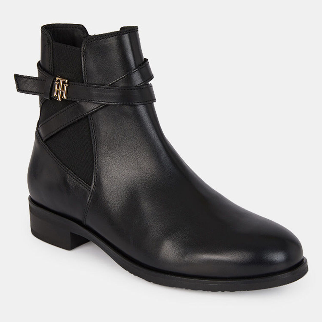 Tommy Hilfiger Boots en Cuir Hardware Belt noires