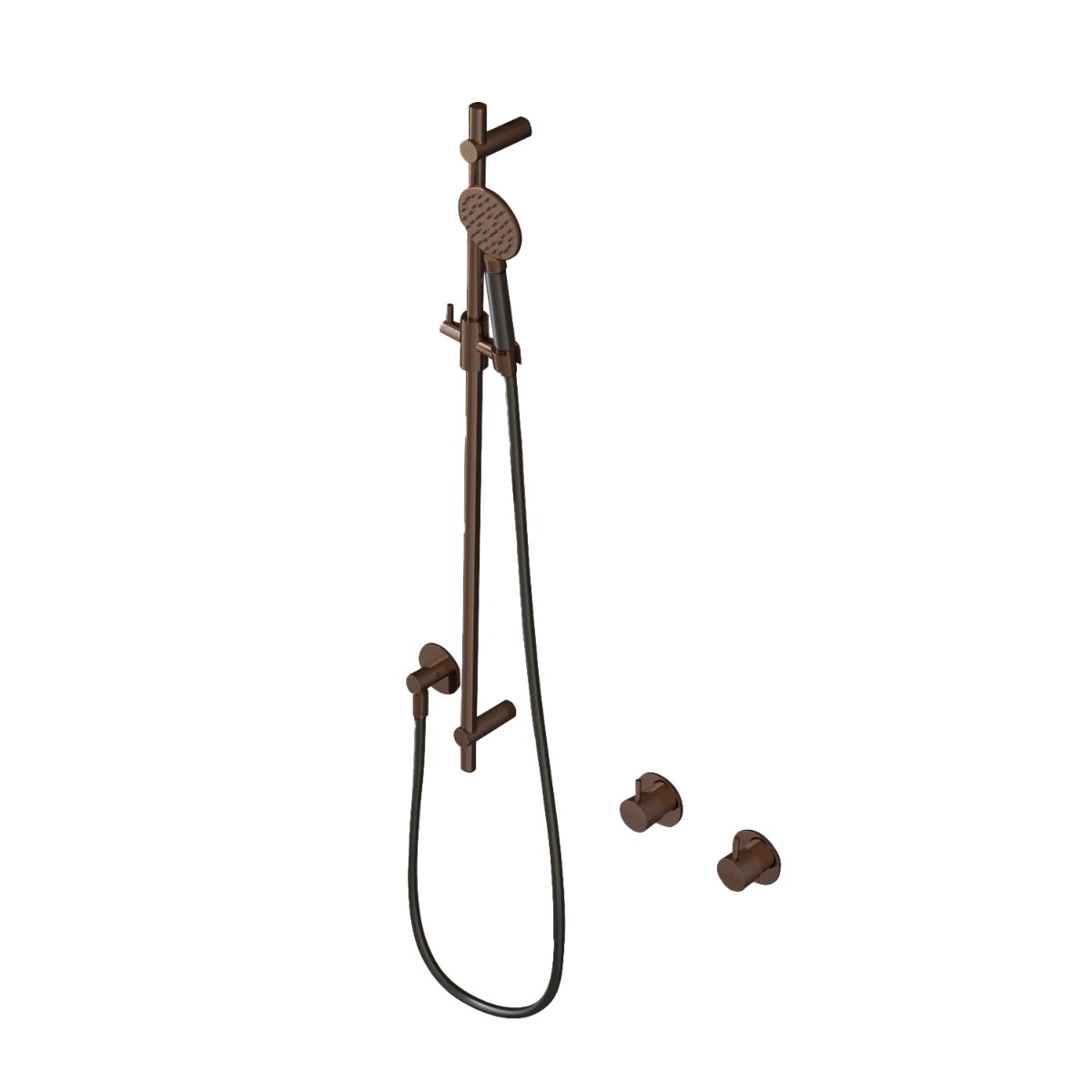 Hotbath Cobber Glijstang 90cm met handdouche Verouderd Messing M308