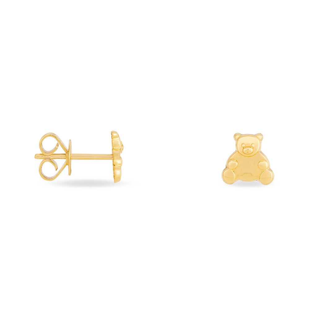 Boucles D'oreilles Puces Ours Or Or Jaune
