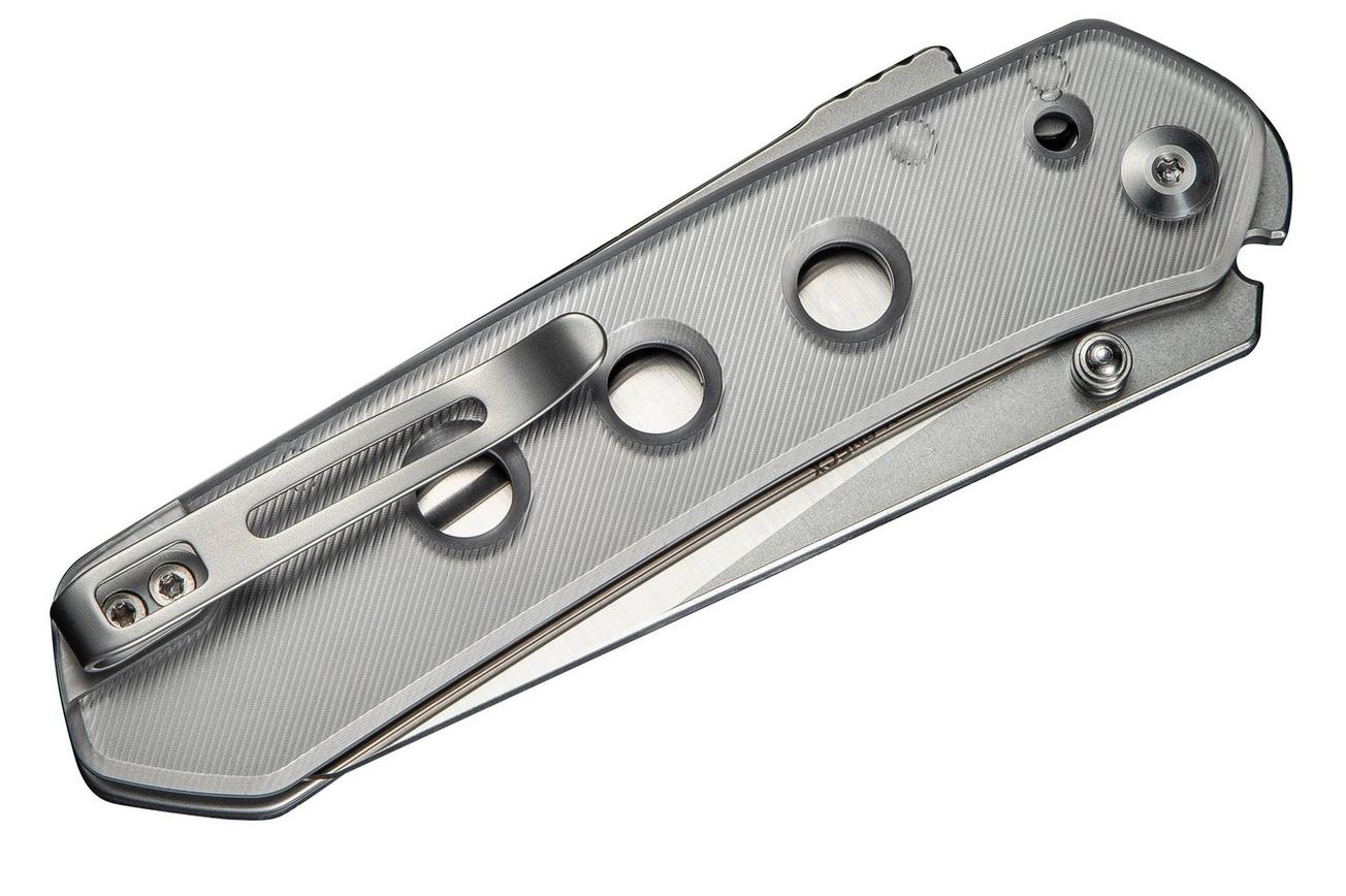 Civivi Vision FG C22036-7 Satin Nitro-V, Stonewashed Flat, Polished Clear Lexan, zakmes, Snecx Tan design