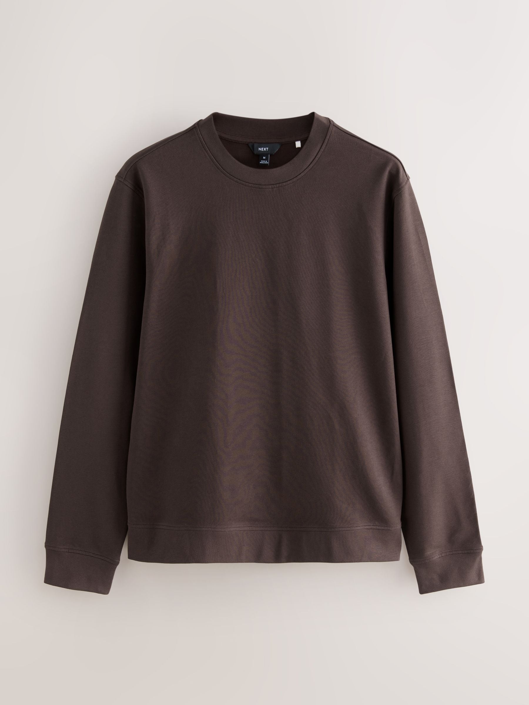 Chocoladebruin - Dun sweatshirt met ronde hals