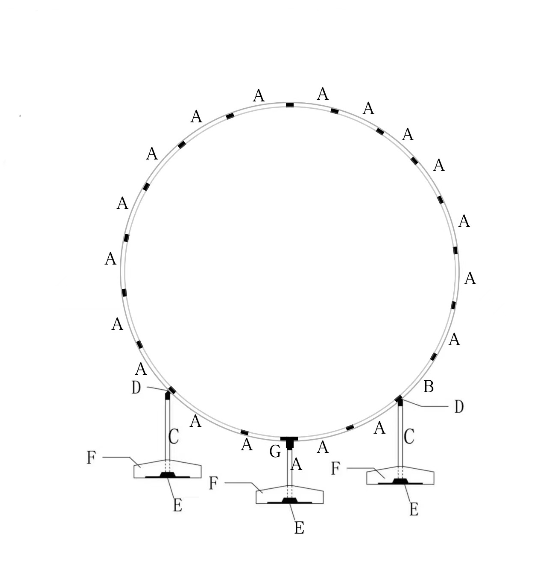 (32-tlg. Set) Ø200cm Luftballon Ständer Halterung - Kreis
