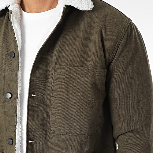 Veste Jean Col Mouton 604-6 Vert Kaki