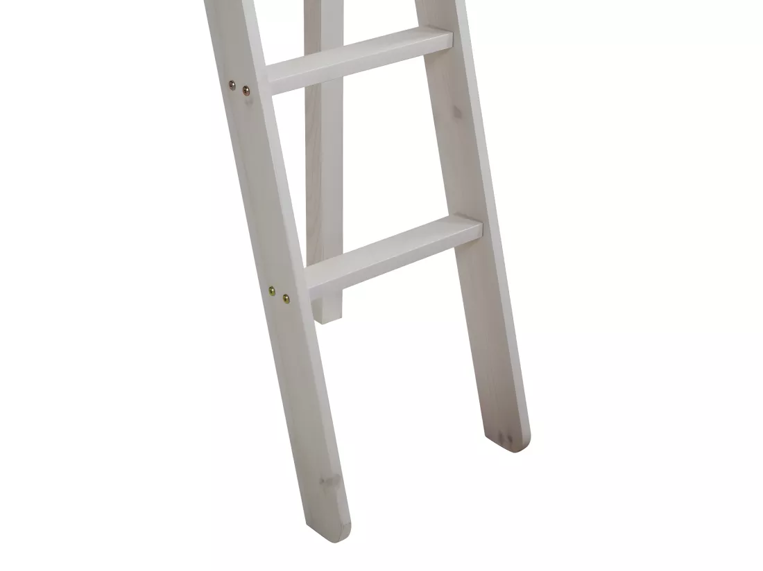 Lit mezzanine GEDEON II - 140 x 190 cm - Avec bureau - Pin massif - Blanchi + matelas