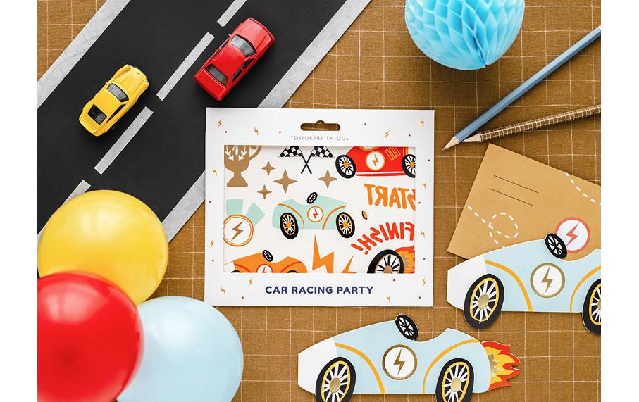 Einladungskarte Auto mix, 6 StückGeburtstagseinladungen für Auto-Fans
