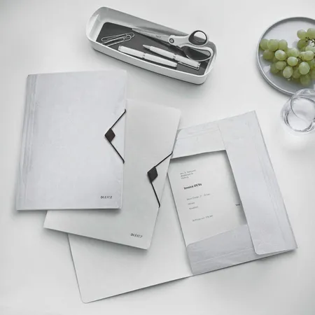 Leitz Eckspannermappe A4 PP WOW, perlweiß