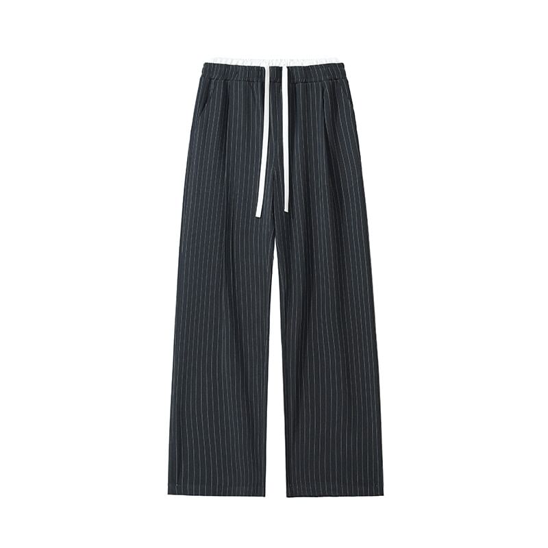 Priam - Hoge taille, krijtstreep, wijde pijpenbroek