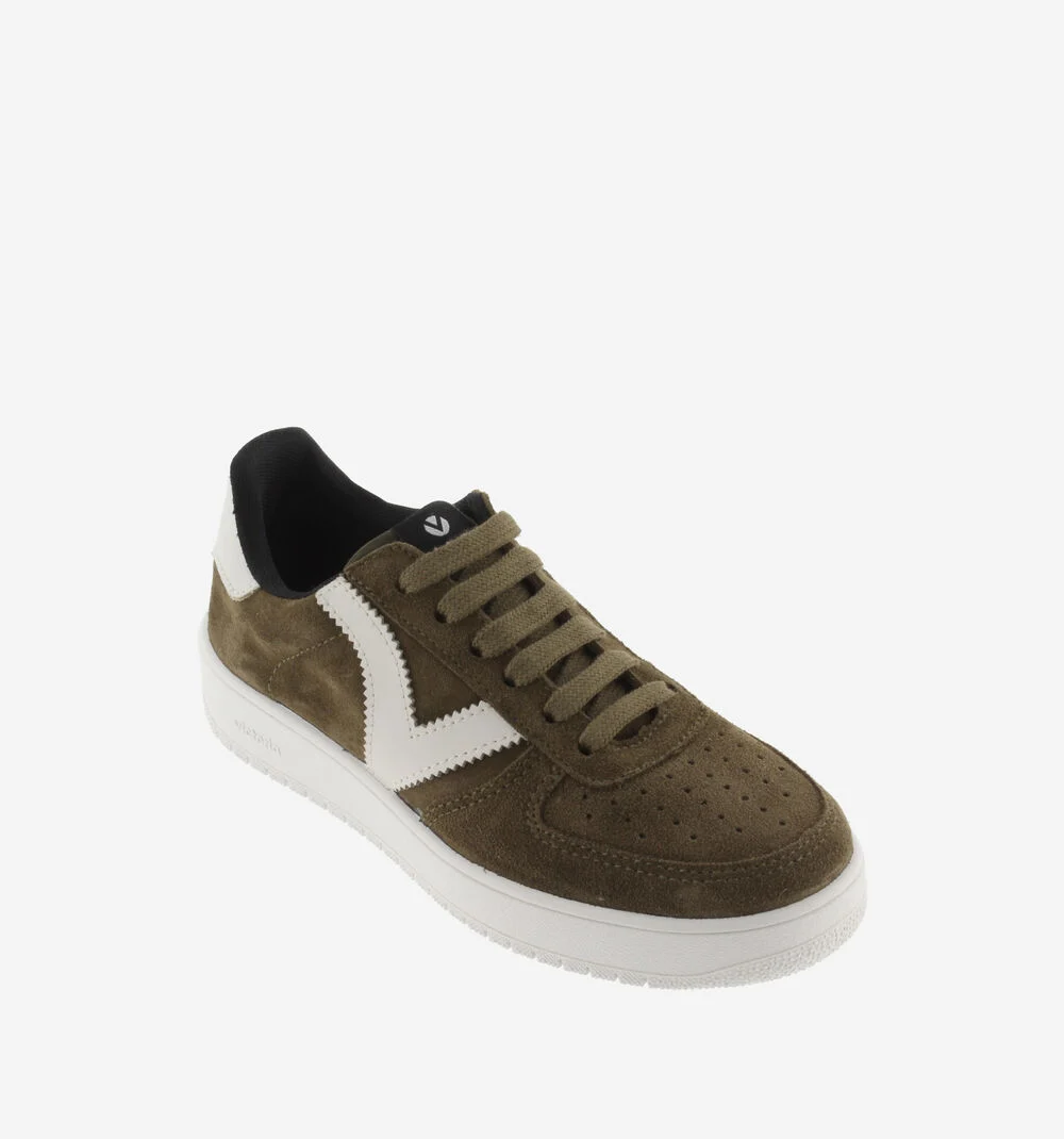 MADRID SPLIT LEATHER TRAINERSKAKI