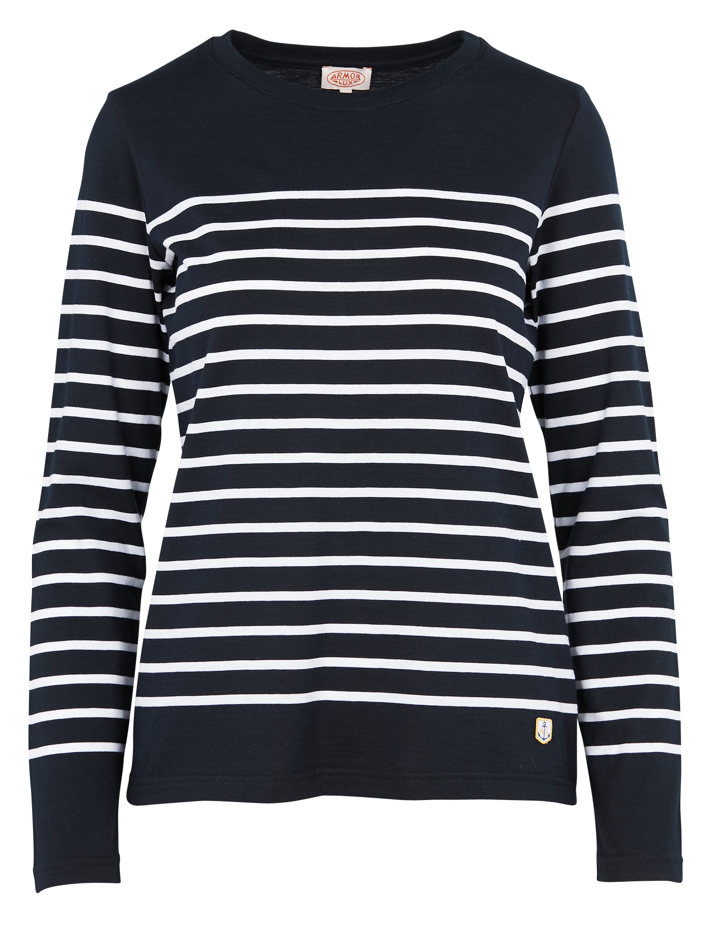 Marinière col rond en coton | Bleu