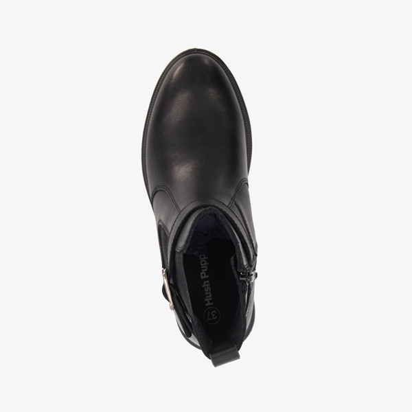 Hush Puppies lage leren dames chelsea boots zwart