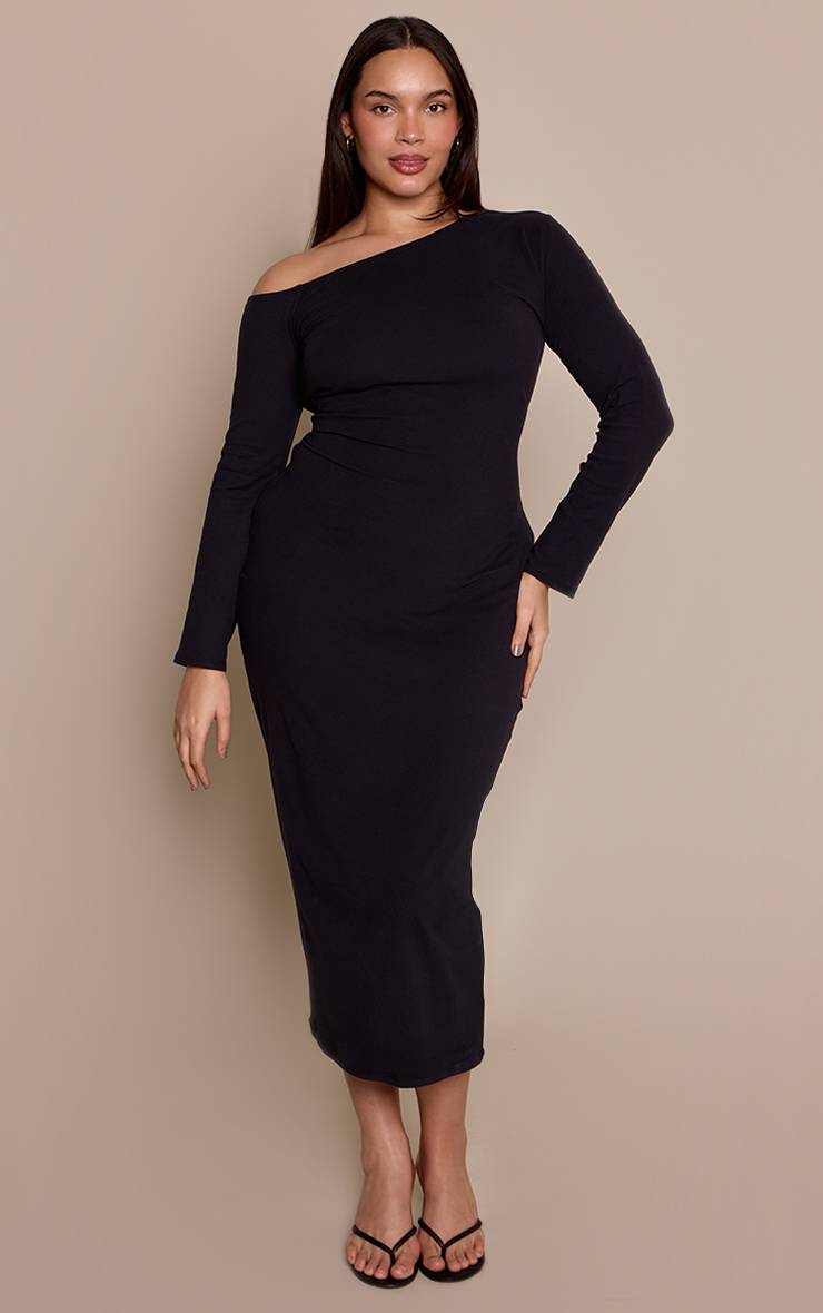 Robe Maxi Épaules Dénudées Toucher Doux Grande Taille