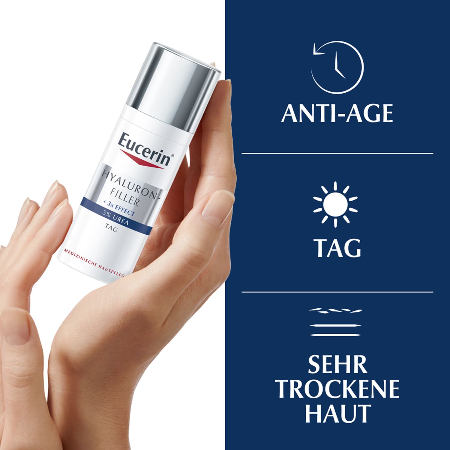 Eucerin® Hyaluron-Filler 5% Urea Tagespflege – mildert sichtbar Falten und spendet intensive Feuchtigkeit