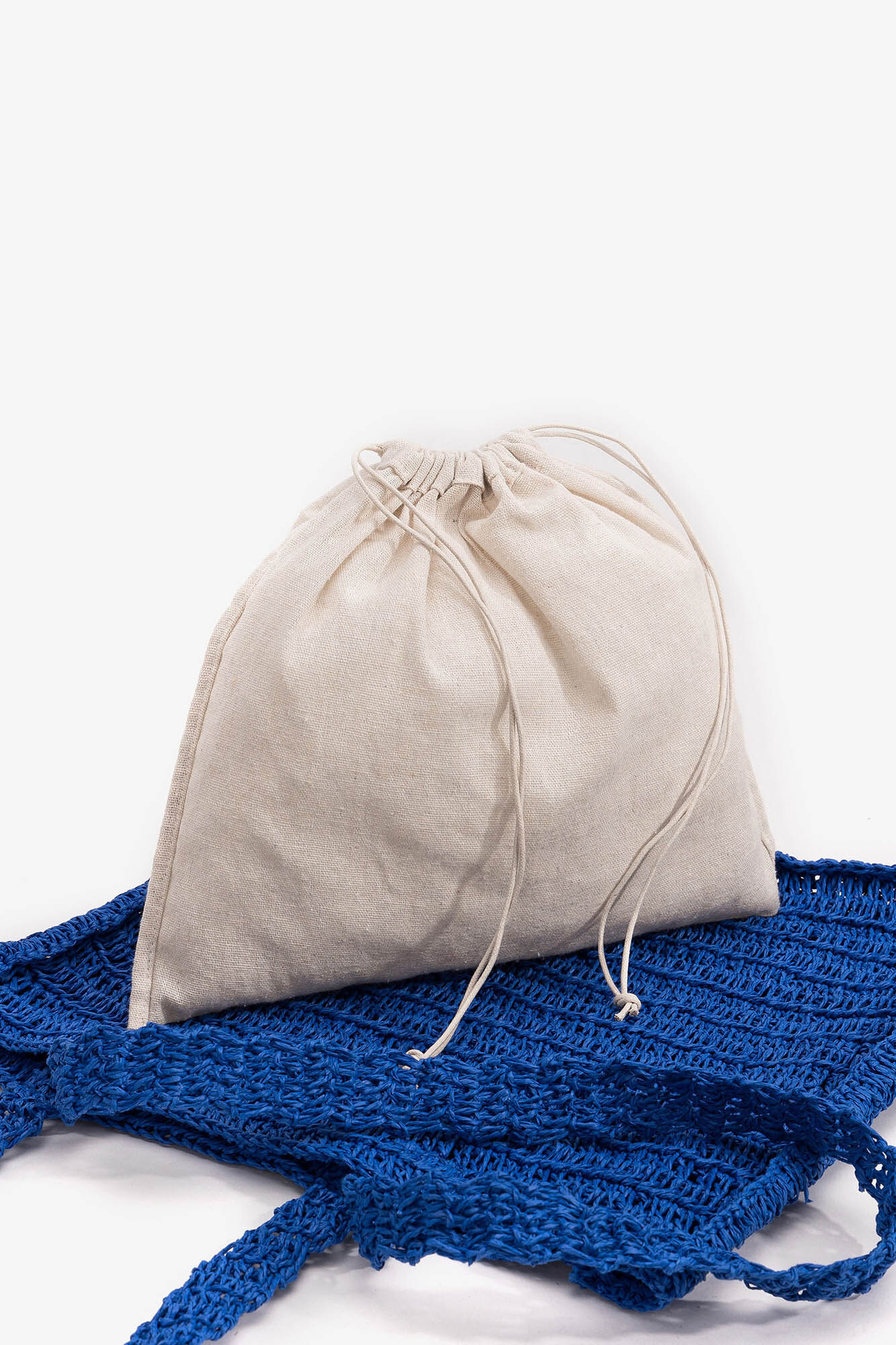 Sacola de compras feita à mão - azul