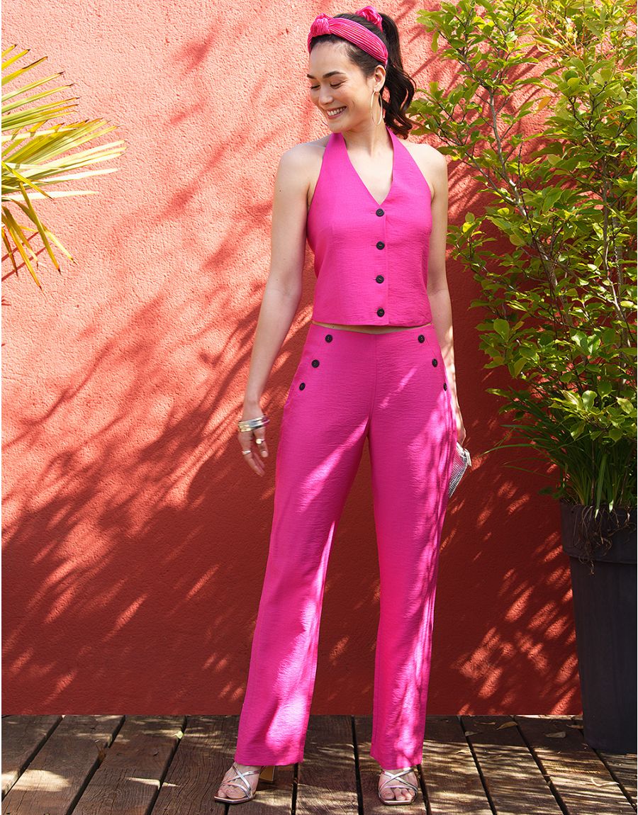 Pantalon chic fuchsia